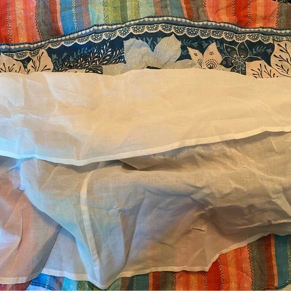 FARM RIO BLUE PALMS BALLOON SLEEVE DRESS SIZE MEDIUM NEW with TAGS - Picture 9 of 16